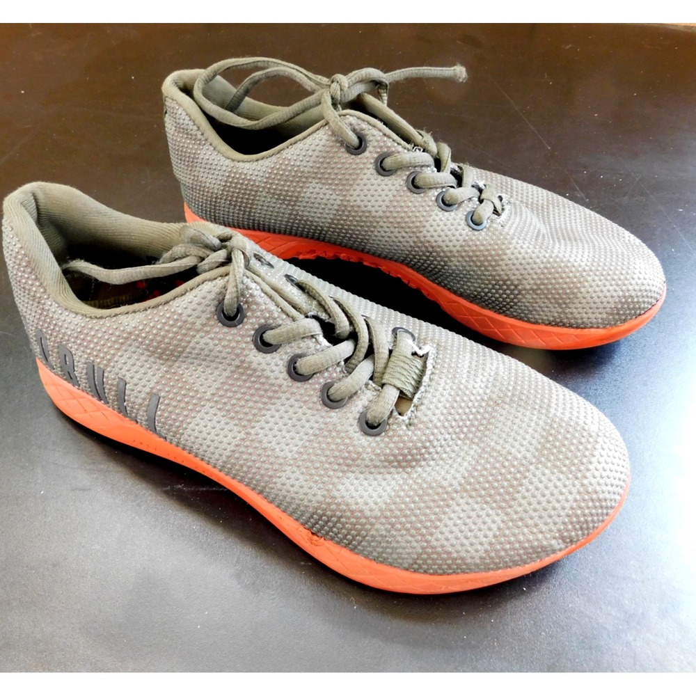 NoBull Chess Trainer Shoes Womens 7.5 (Mens 6) Olive Green Orange Sneakers
